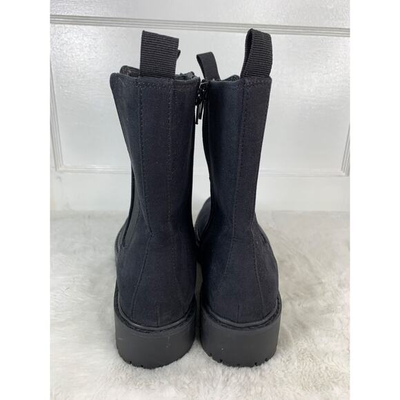 Time & Tru Womens Black Faux Suede chelsea Ankle Boots Size 10 With Side Zipper - Picture 3 of 9